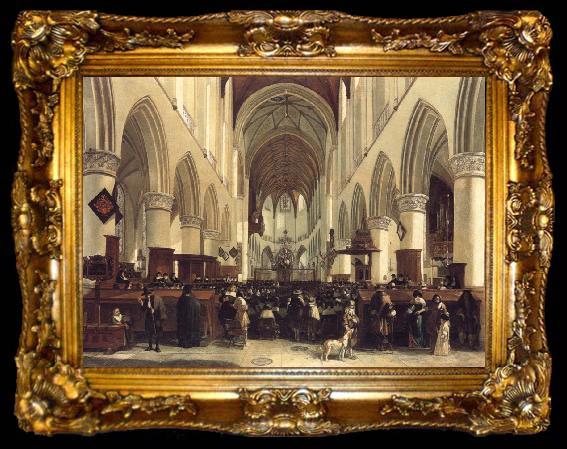 framed  BLEKER, Gerrit Claesz THe Interior of the Grote Kerk,Haarlem, ta009-2